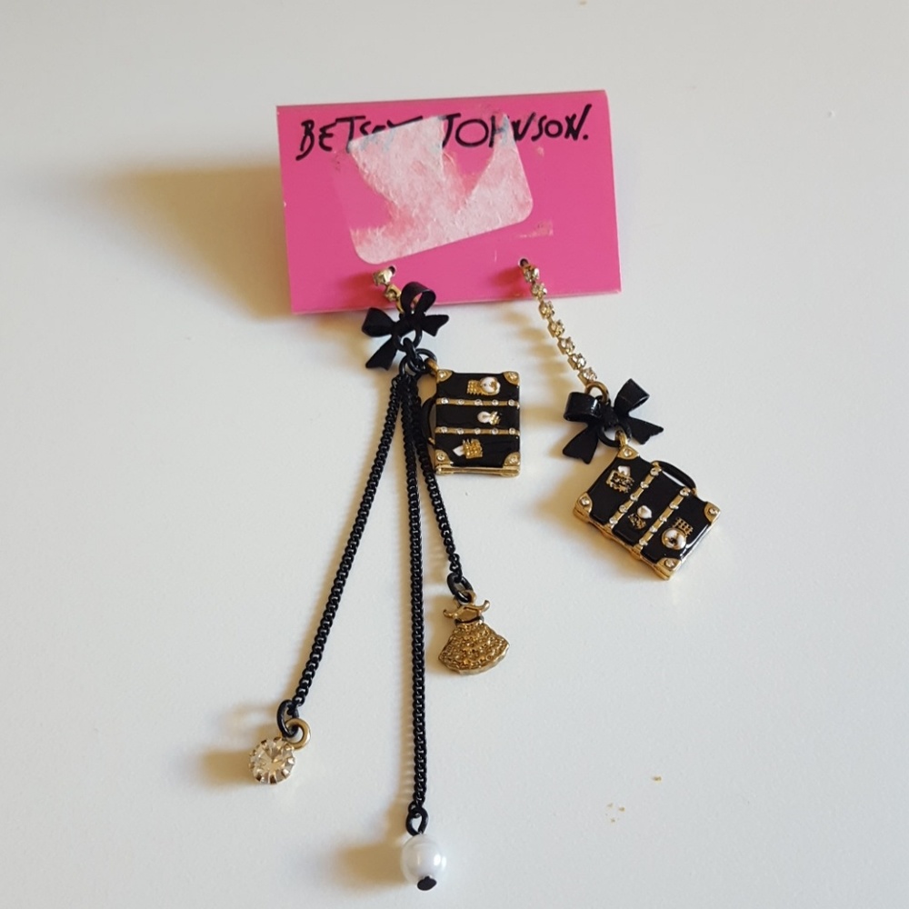 Betsey Johnson suitcase earrings